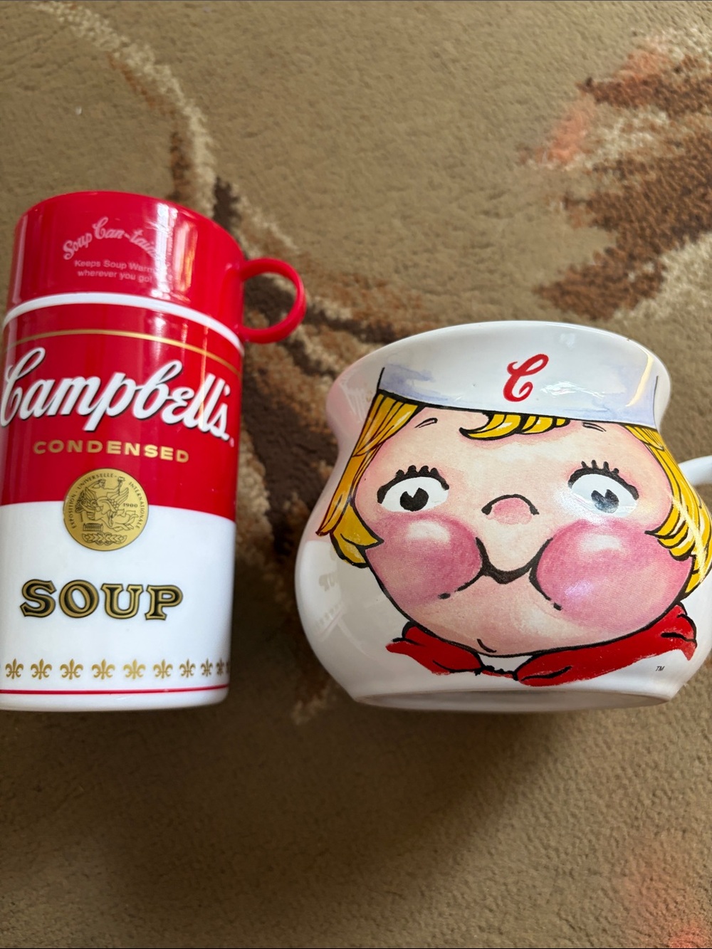 Campbell's Vintage Red Condensed Soup Can—Tainer and Soup Bowl - Red